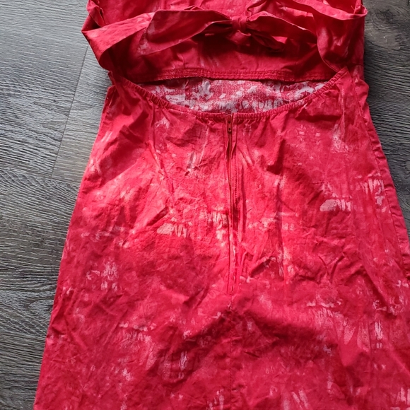 Tye dye Red, short strapless dress - Picture 2 of 2